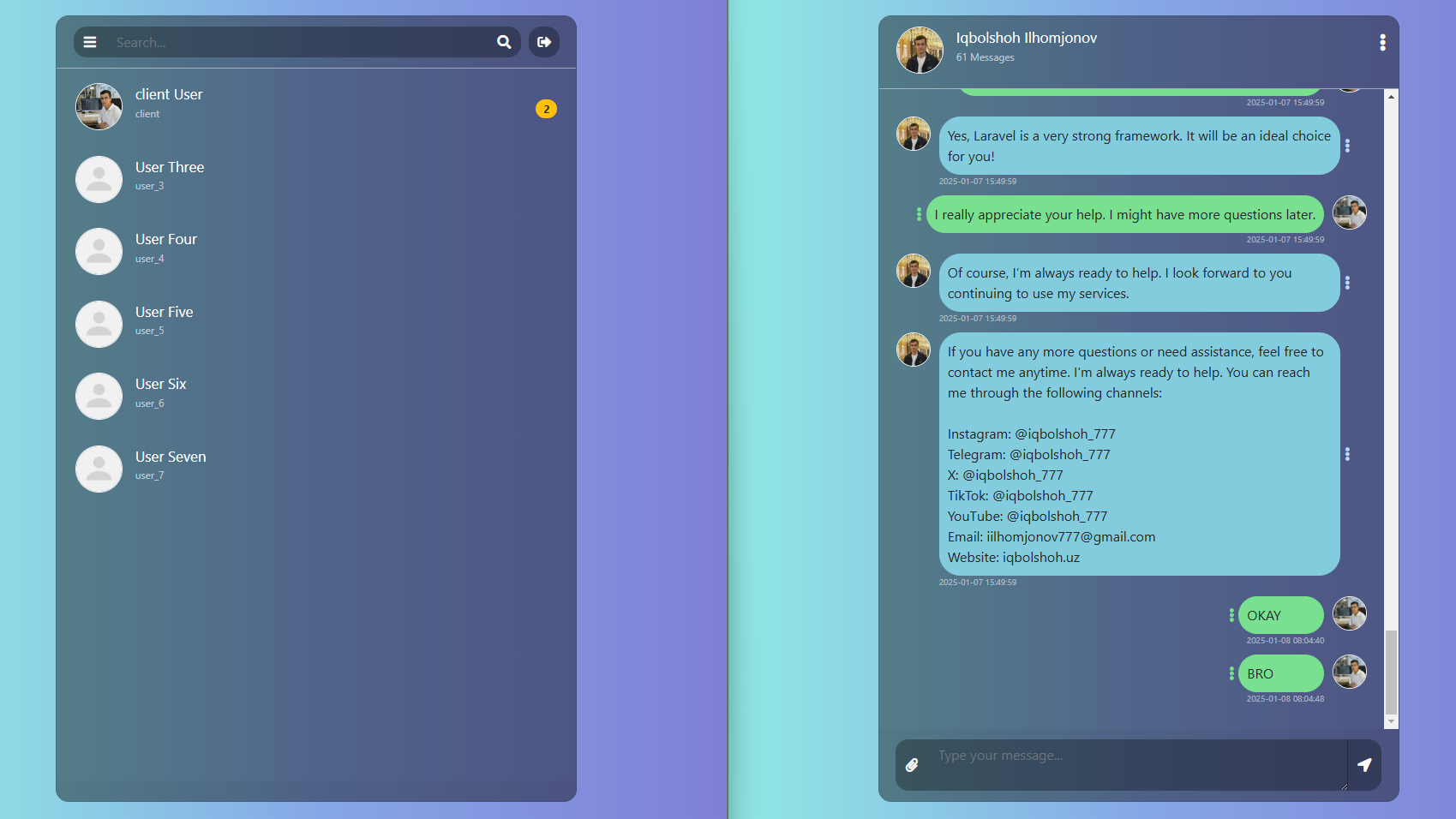 AgencyCore dashboard